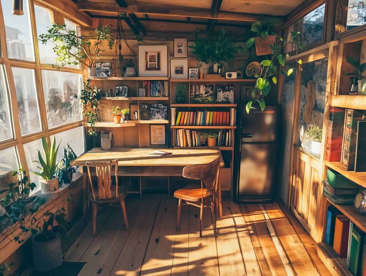 Image of a fold-down table in a tiny home