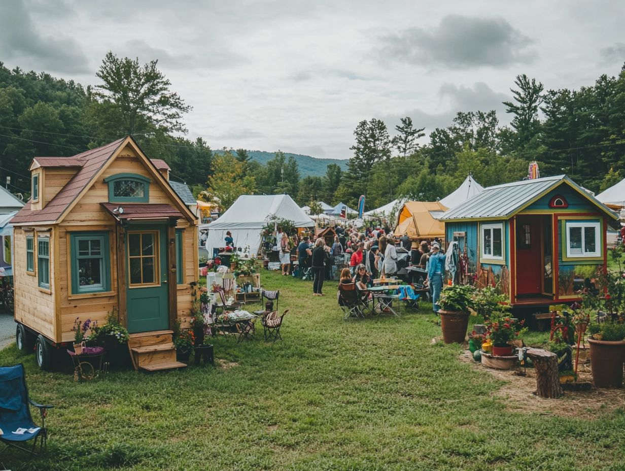 Graphic showcasing key takeaways from tiny house festivals