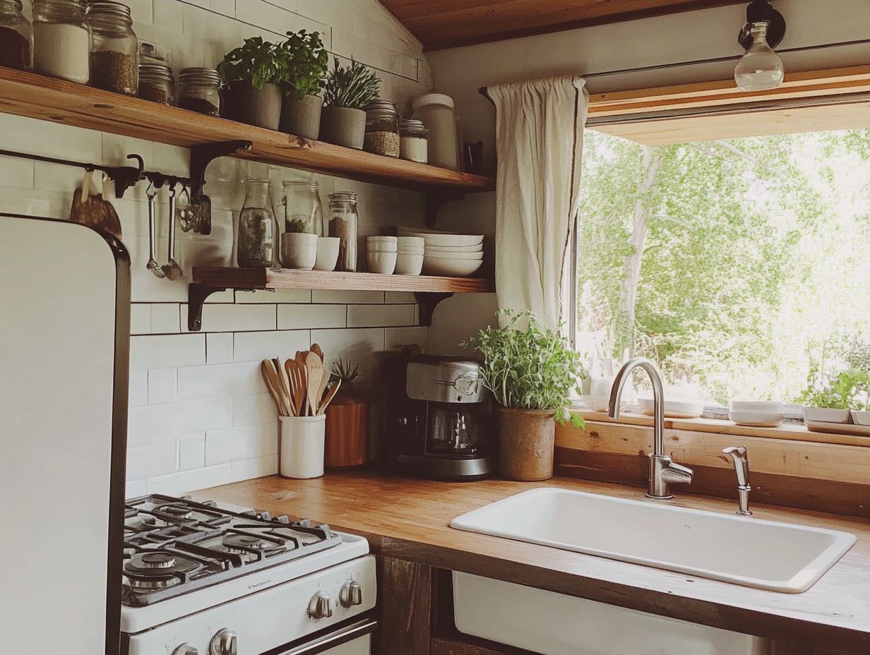 What are the 5 elements of a functional tiny house kitchen?