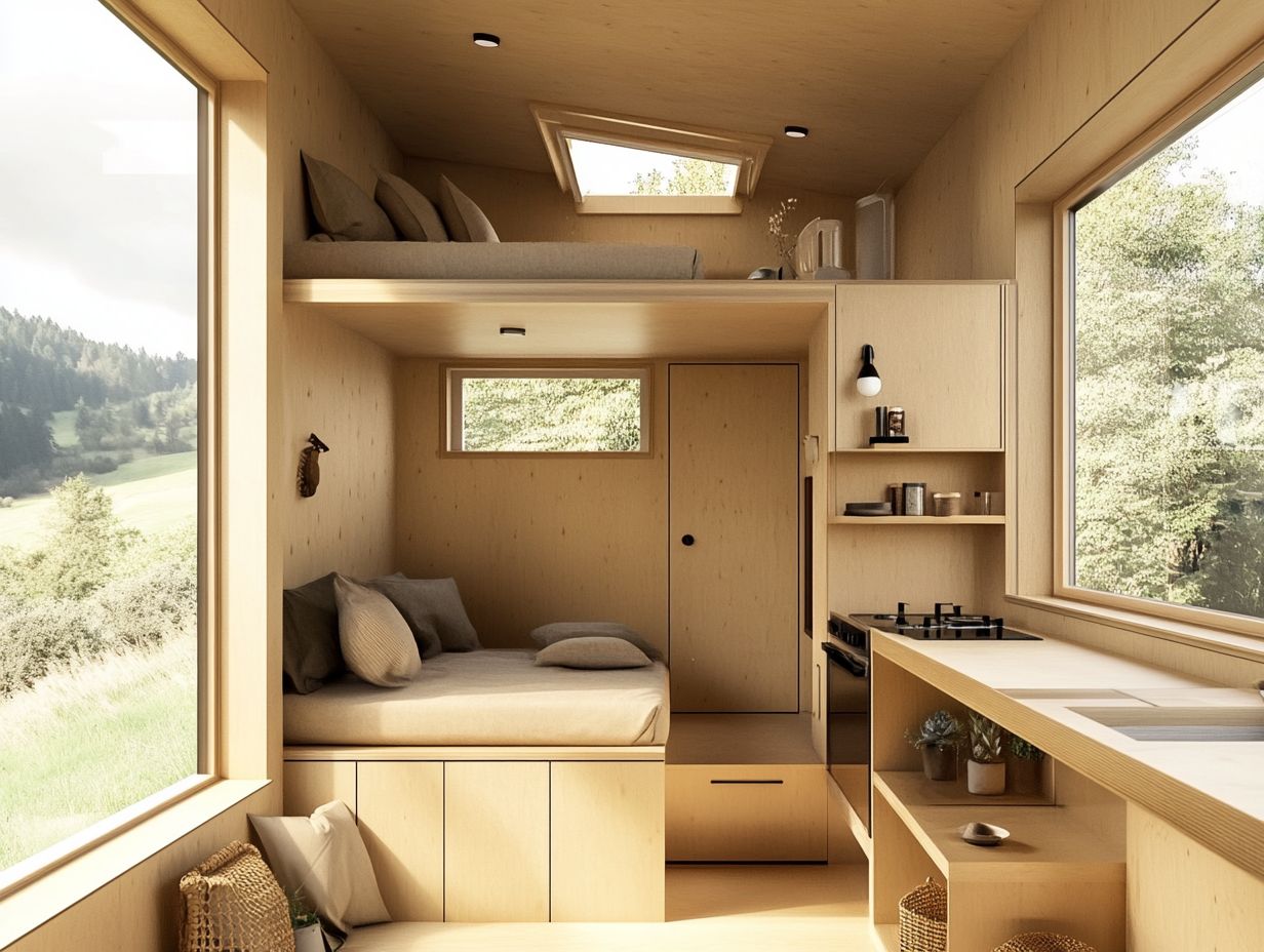 Foldable and Collapsible Items Maximizing Space in a Tiny Home