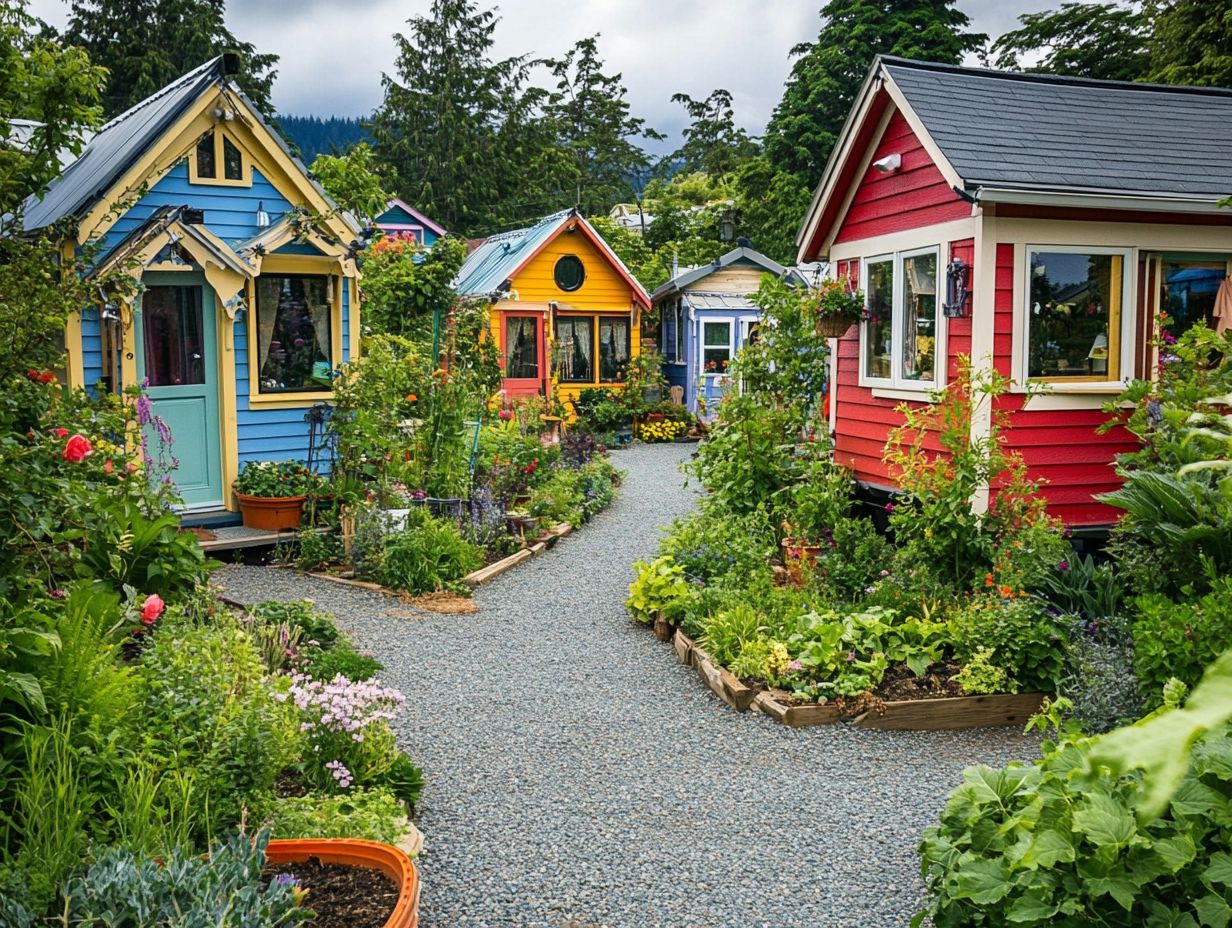 Image illustrating features of successful tiny house communities