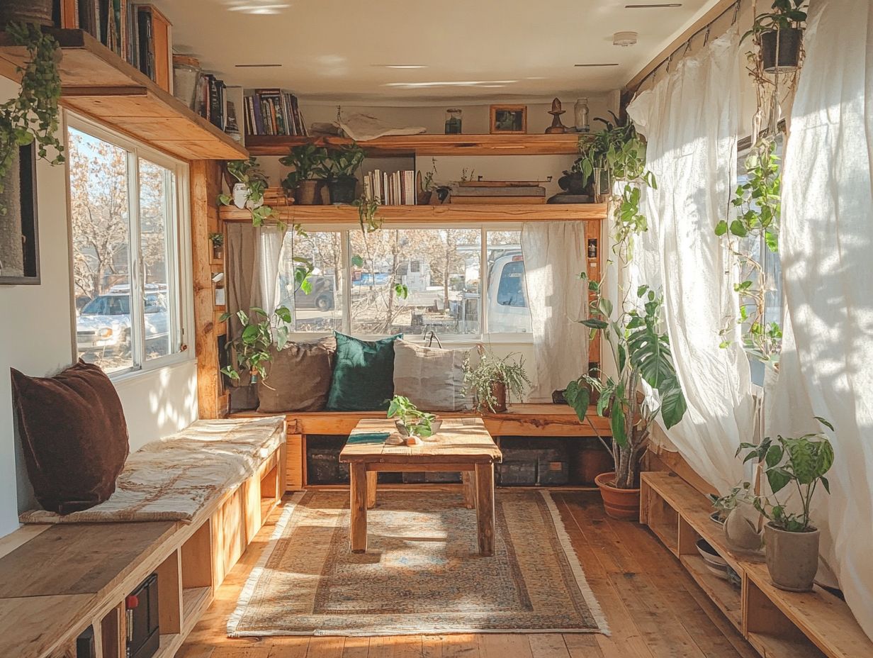 A beautifully designed tiny home showcasing reclaimed materials.