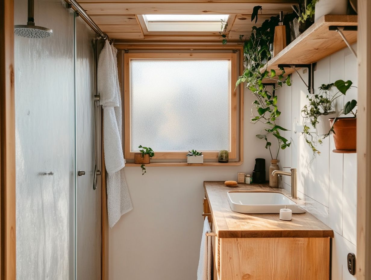 A visual summary of key takeaways for tiny house bathroom designs