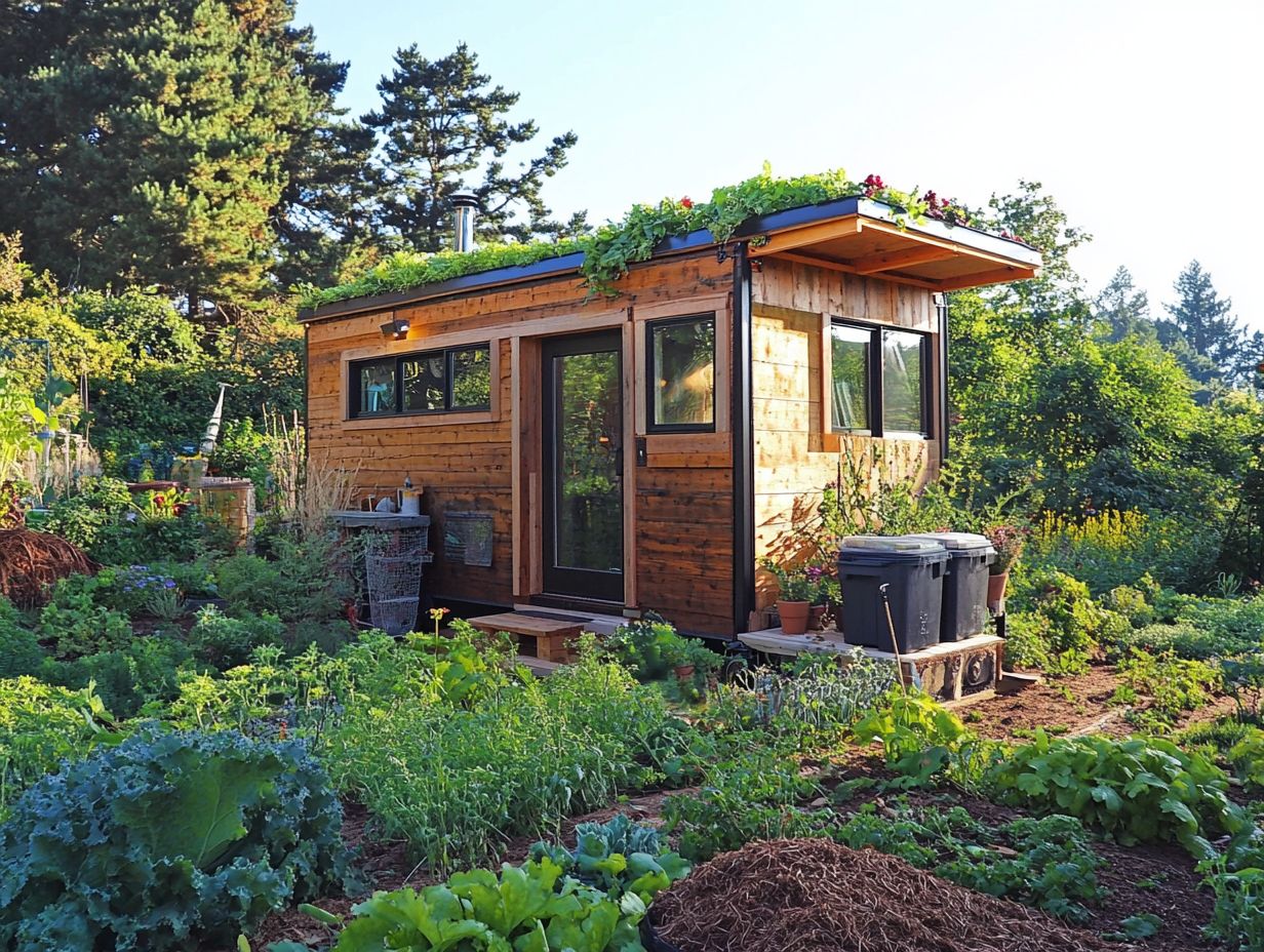 An infographic illustrating sustainable materials for tiny houses