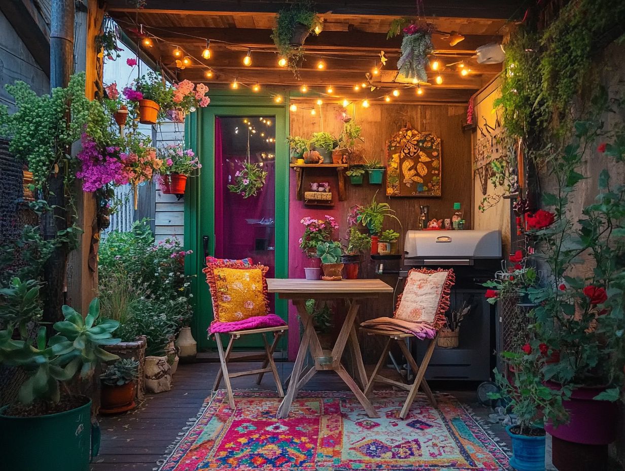 Visual representation of must-have elements for tiny house patios