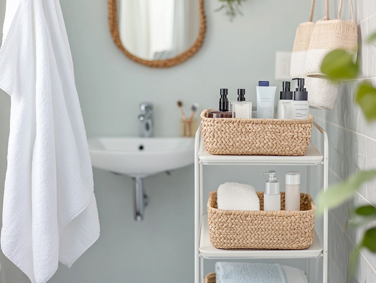 Example of a small bathroom organizer setup