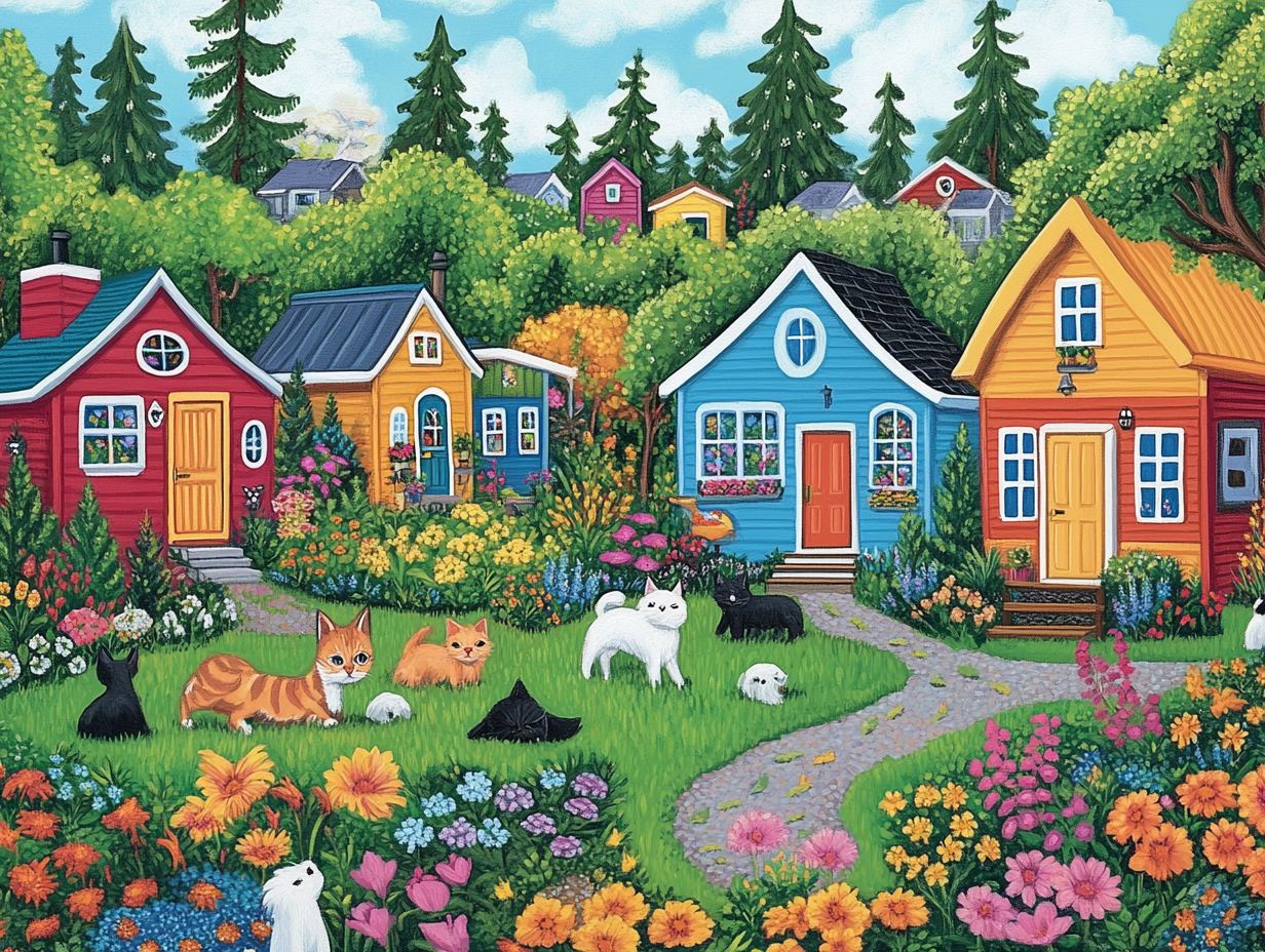 An illustration of pet-friendly policies in a tiny home community