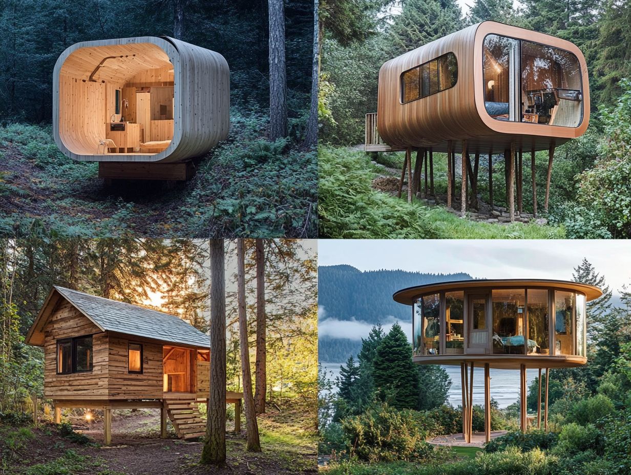 A collage showcasing stunning tiny house designs from around the world.