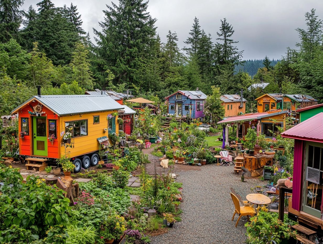 A vibrant community showcasing the benefits of tiny house living.