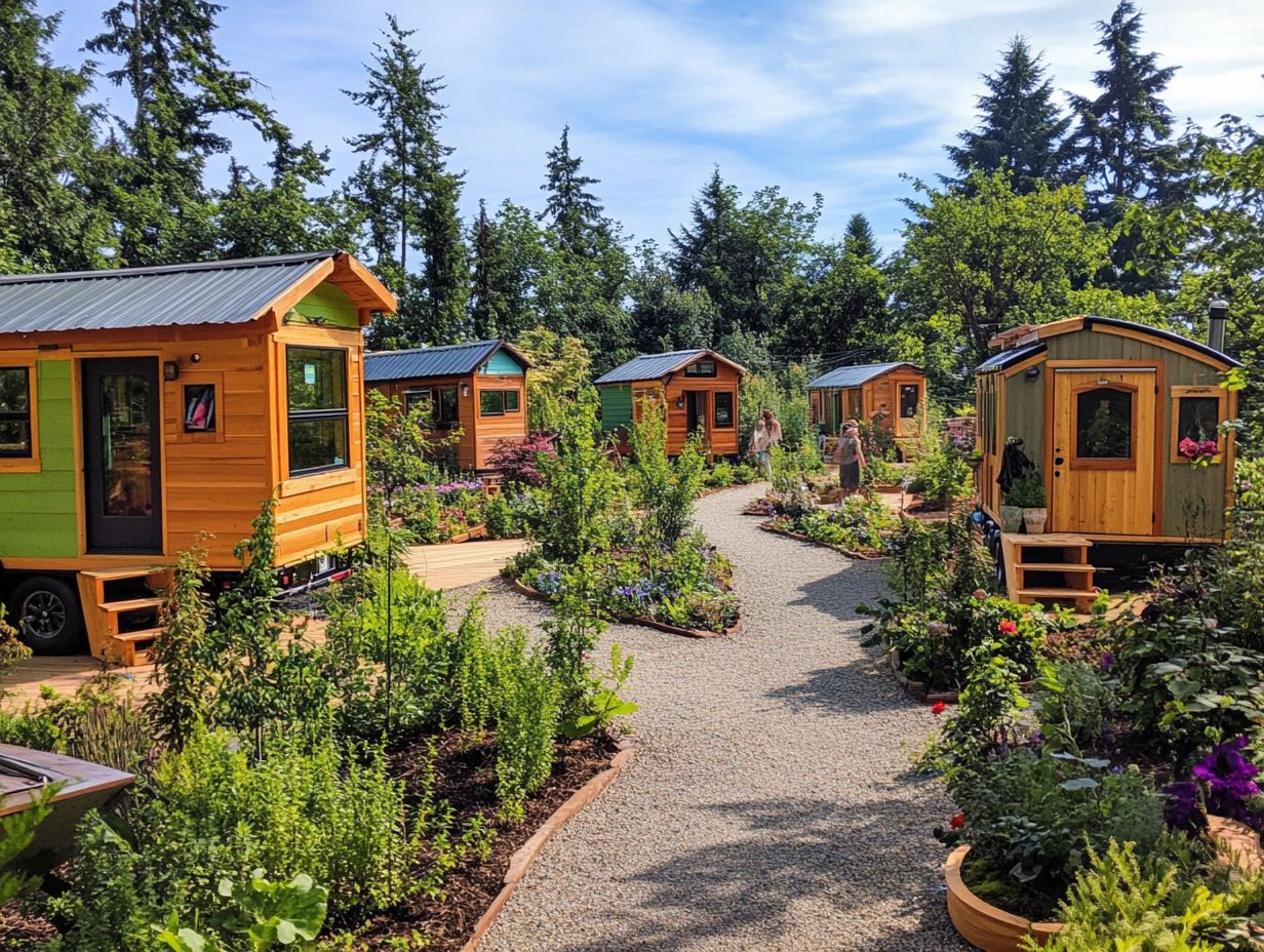 An informative graphic addressing frequently asked questions about tiny house communities