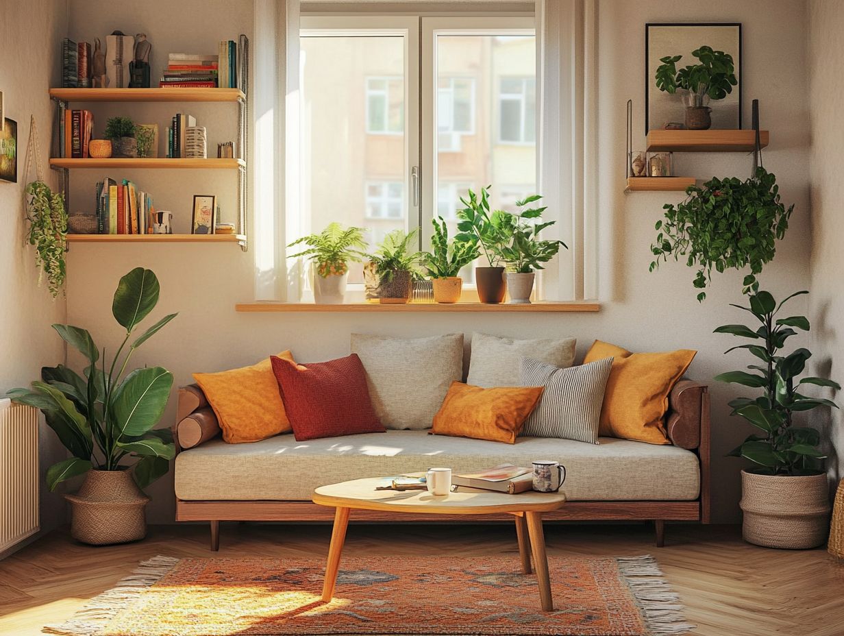 A cozy tiny house living room