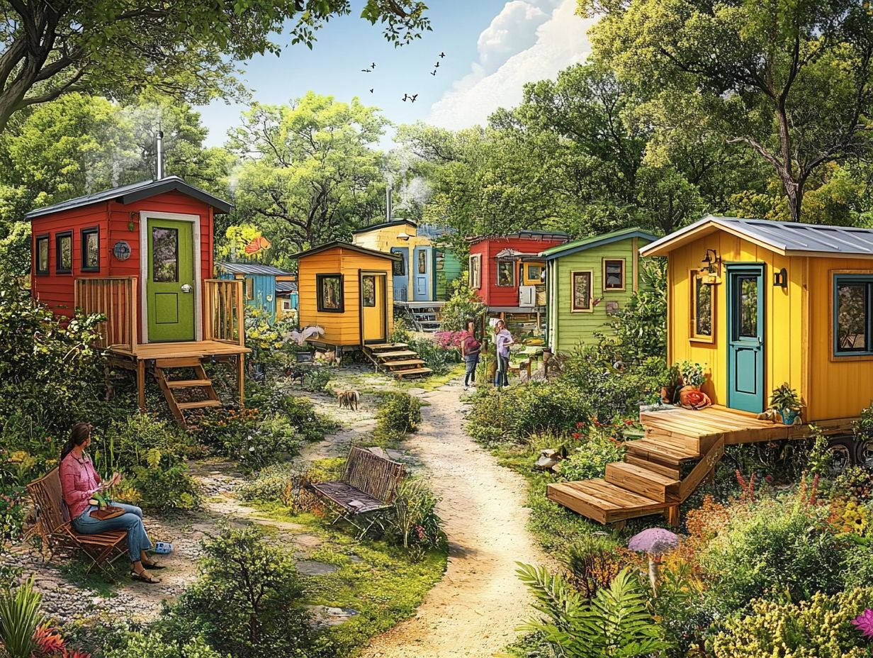 Image showing challenges in tiny house communities such as limited space and communal living.