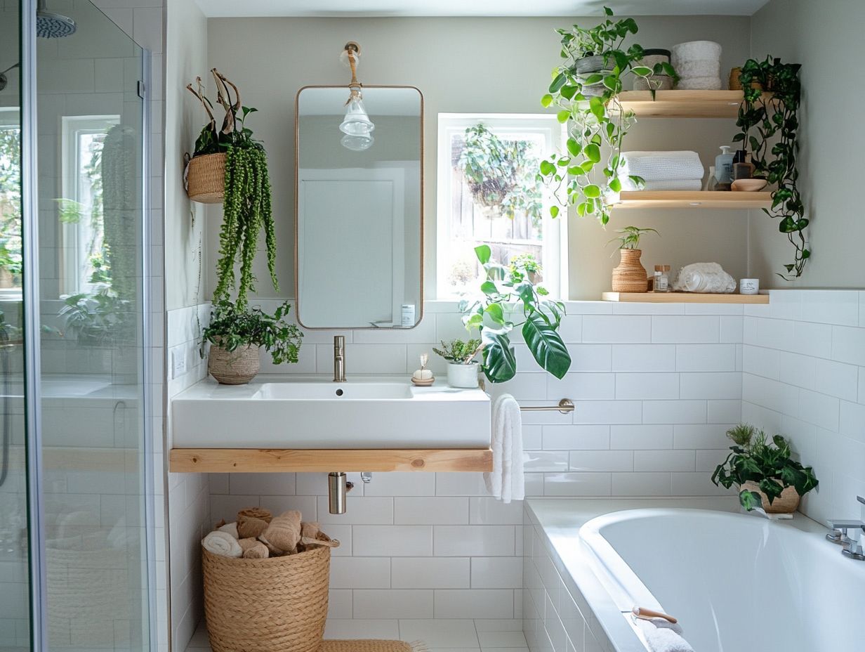 Colorful storage solutions for small bathrooms