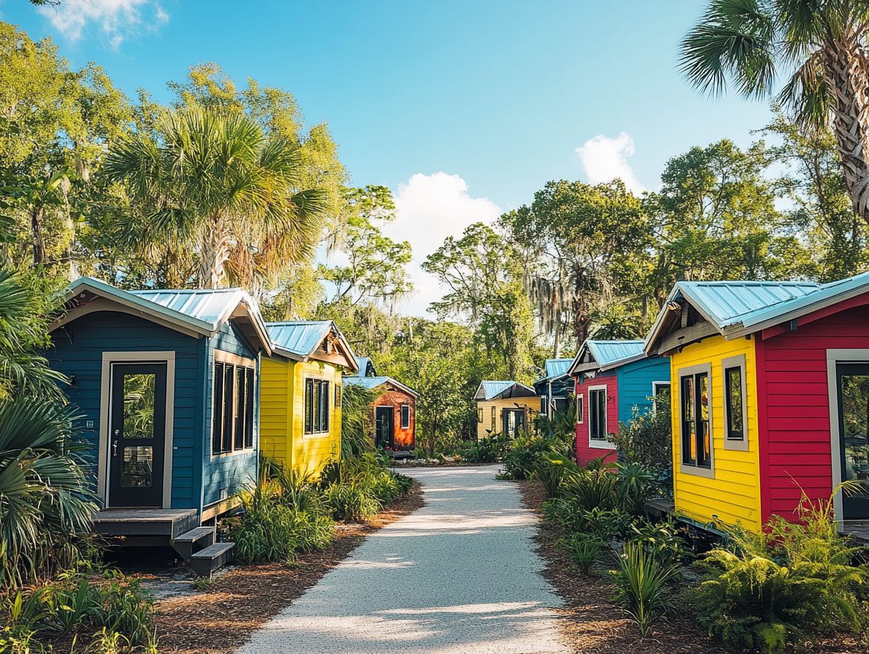 A collage of the 7 best tiny house resorts in Florida.