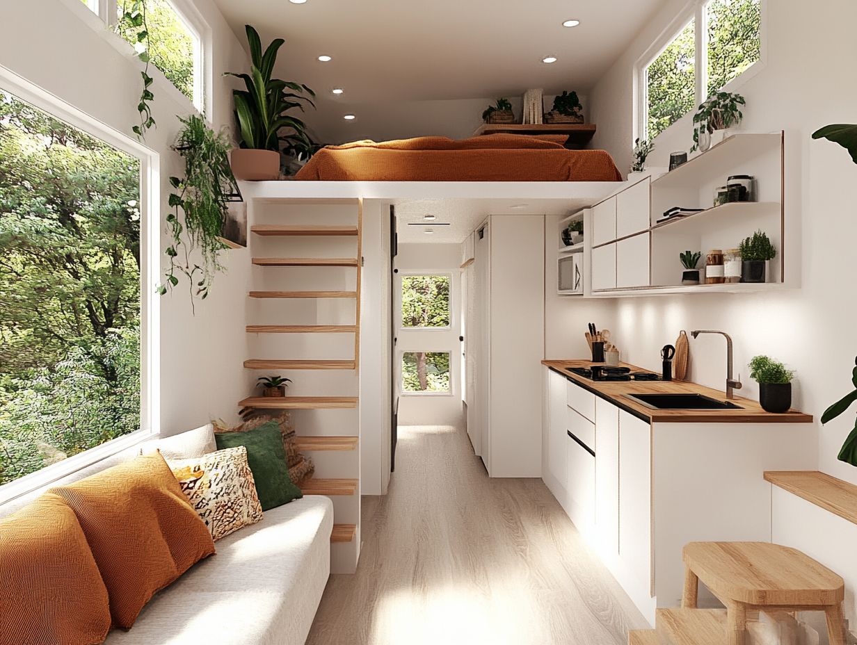 Bright and spacious tiny house living area