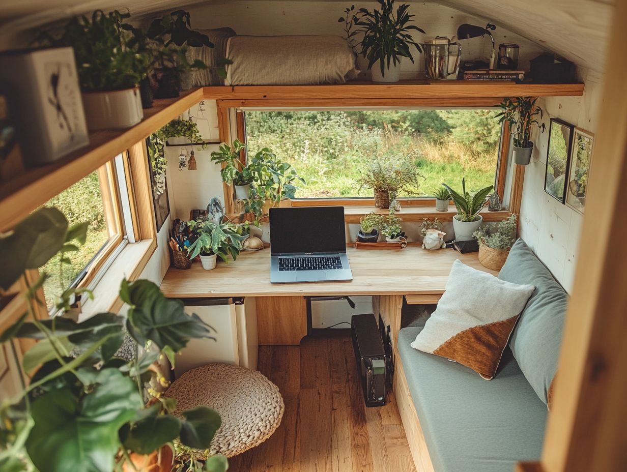 What are some tips for managing a busy work schedule in a tiny house?