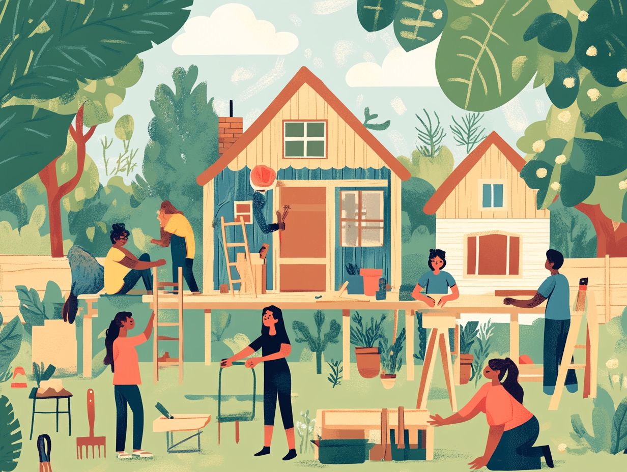 A visual summary of key takeaways from building a tiny house community.