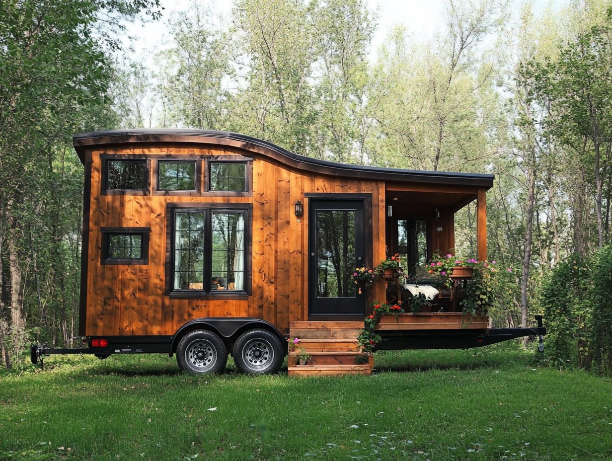 A visual representation of the benefits of building a tiny house on wheels, showcasing flexibility and sustainable materials.