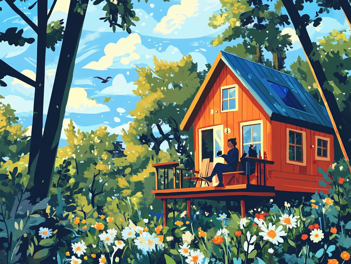 Image illustrating key takeaways about tiny house living