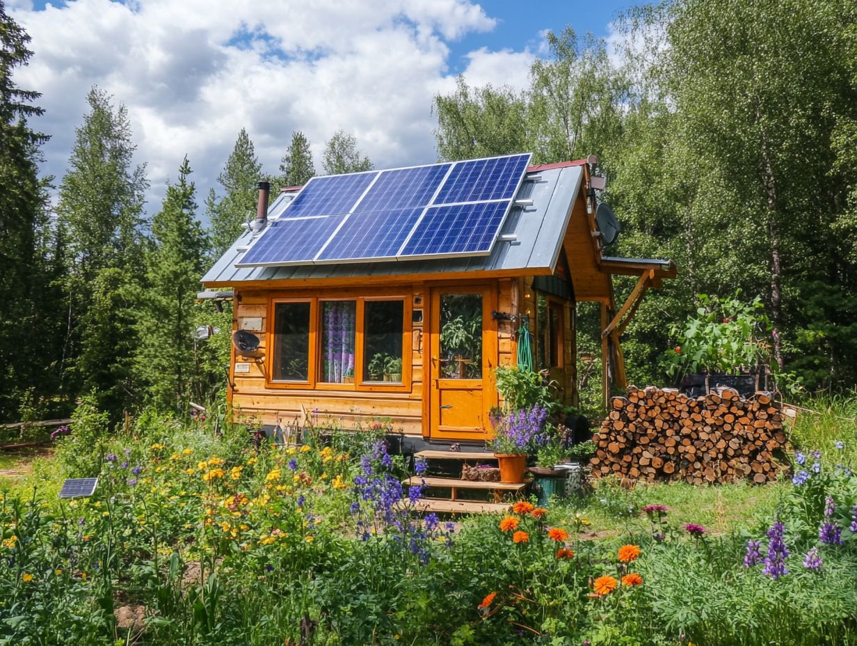 An infographic explaining off-grid living in a tiny house.