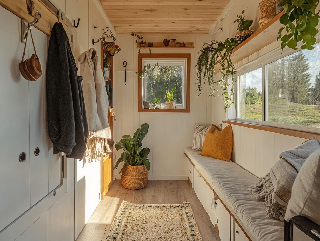 Smart entryway design with storage and seating solutions.