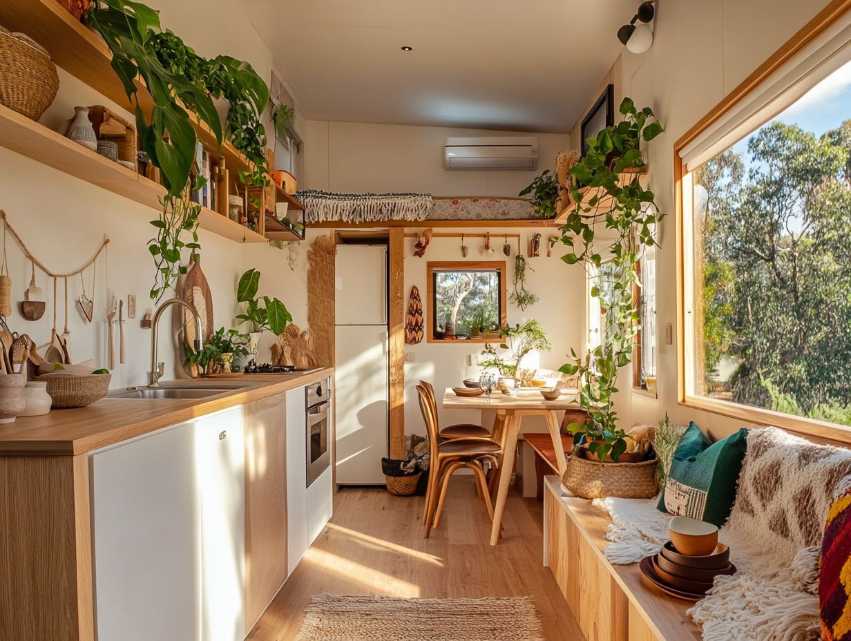 Image showing examples of creative DIY projects for tiny house living.