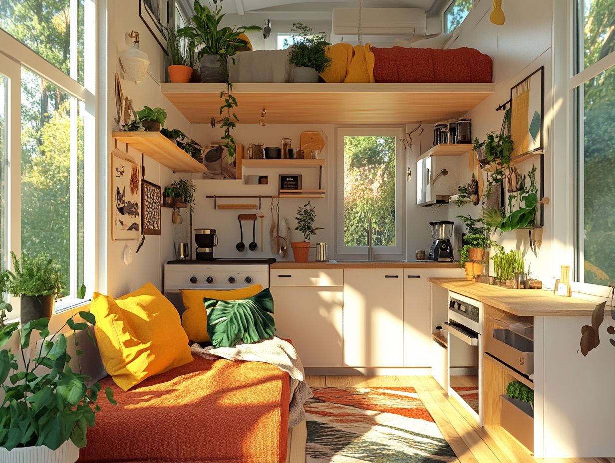 A beautifully designed loft space in a tiny home.