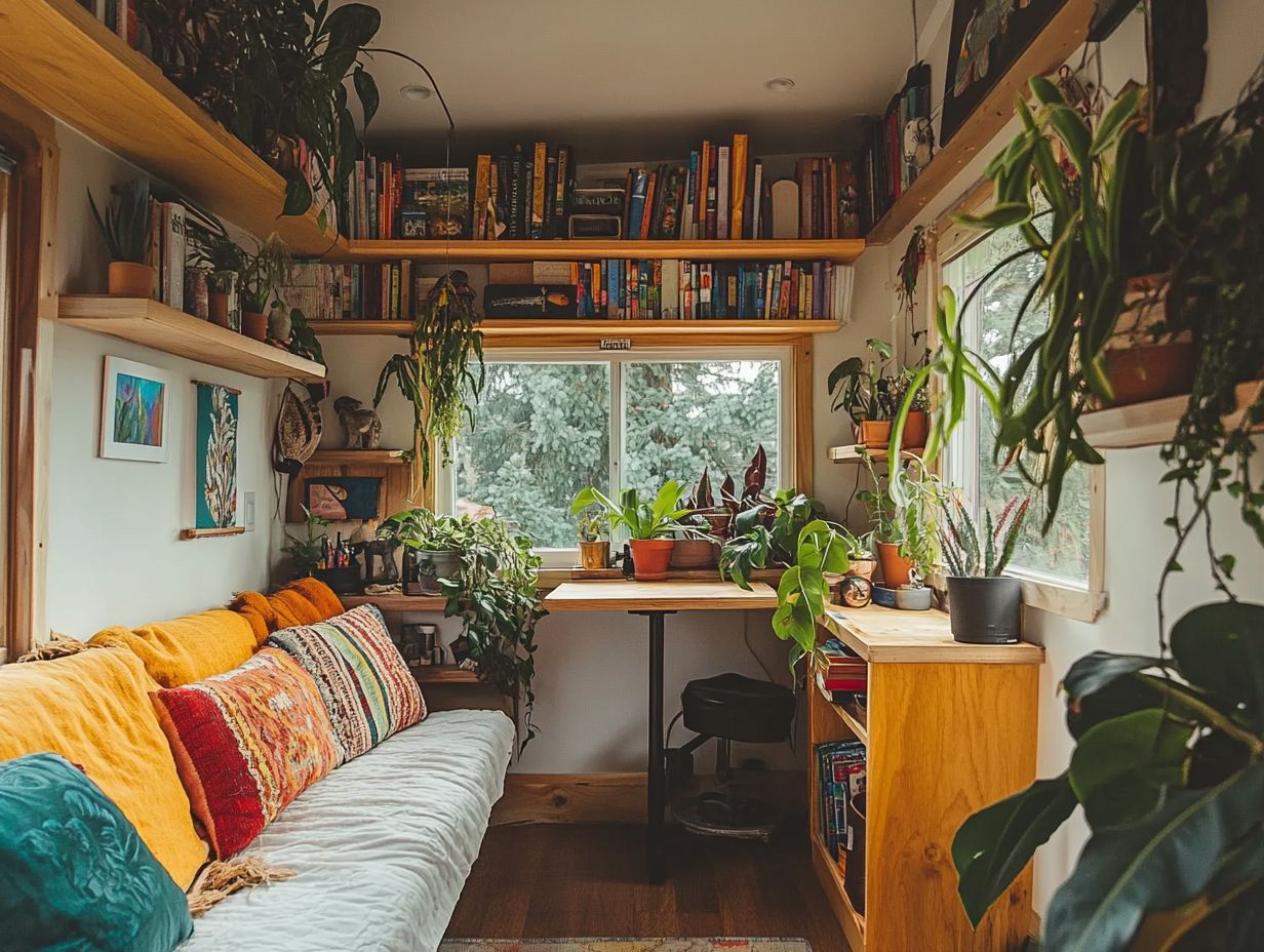 Beautiful outdoor space in a tiny house with relaxing decor