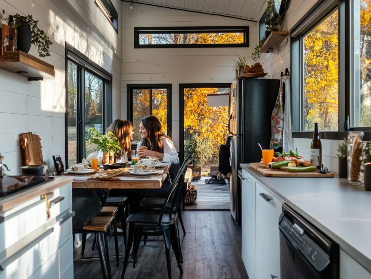 A modern tiny house blending indoor and outdoor spaces for entertaining