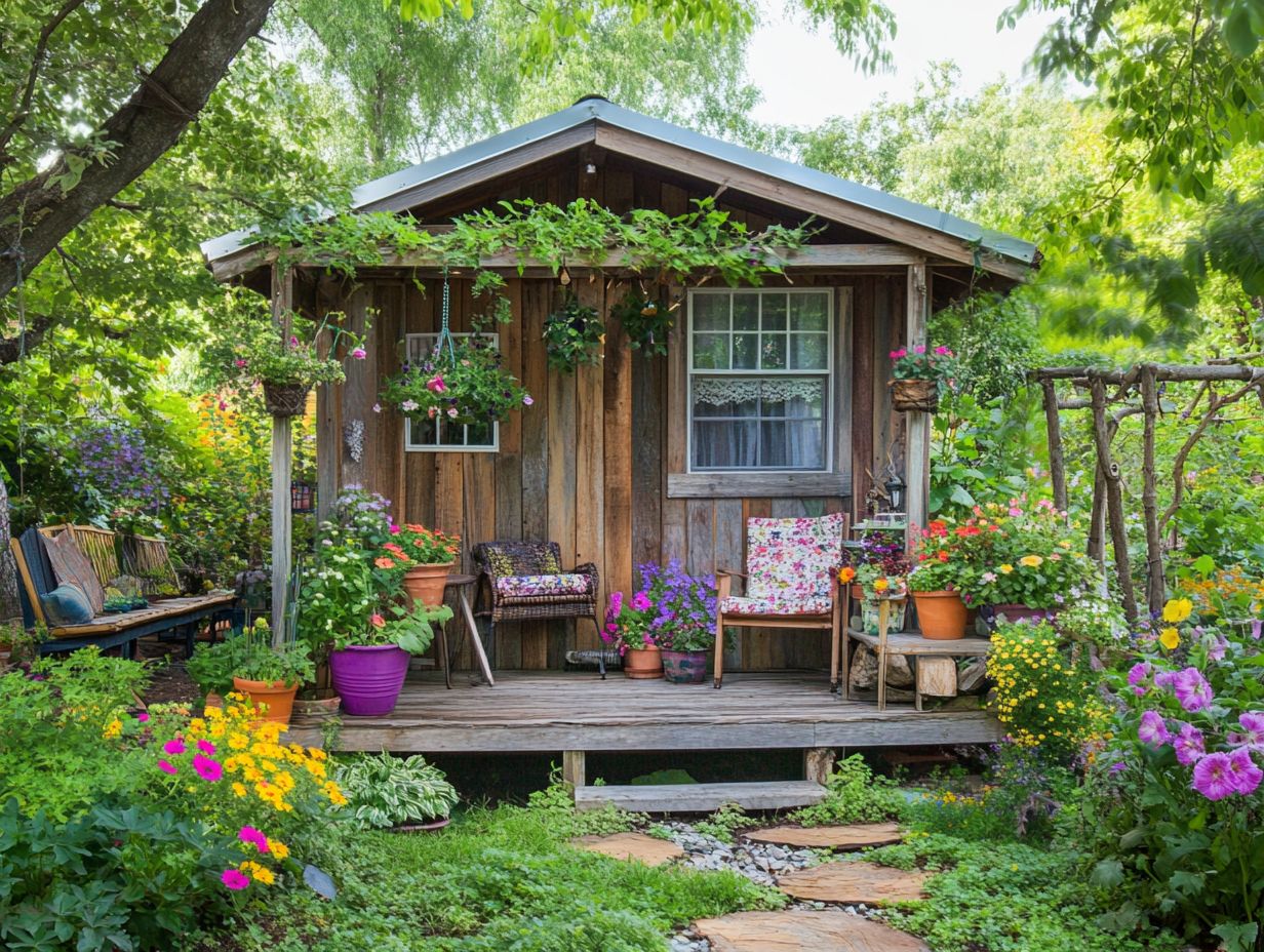 Cozy outdoor seating area with vibrant decor and comfortable furnishings