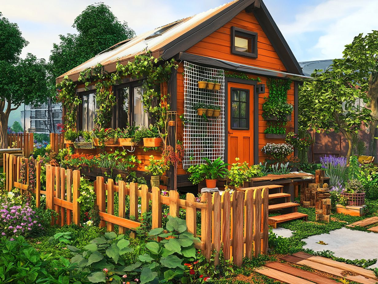 A creative tiny house fence example