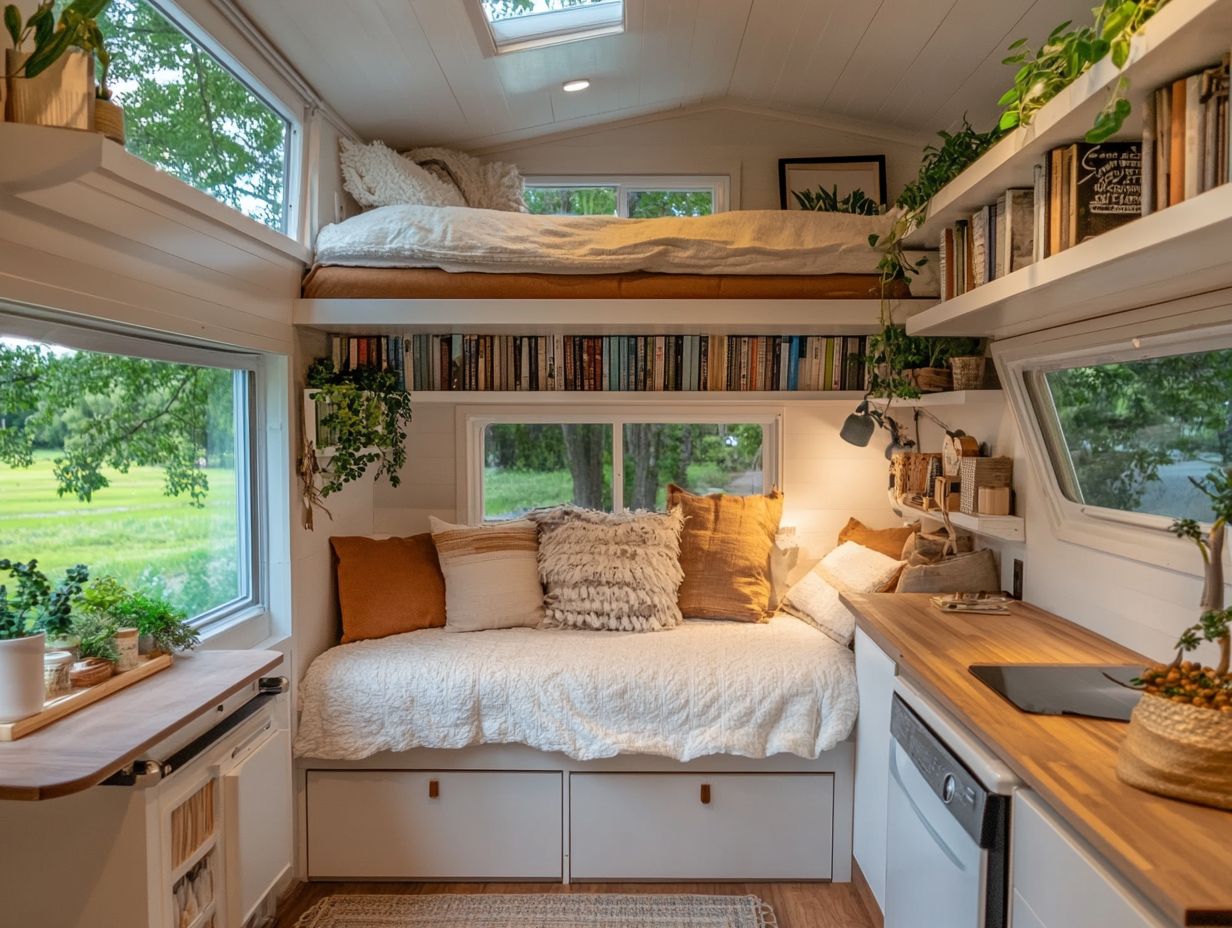 Stylish storage solutions in a tiny house kitchen