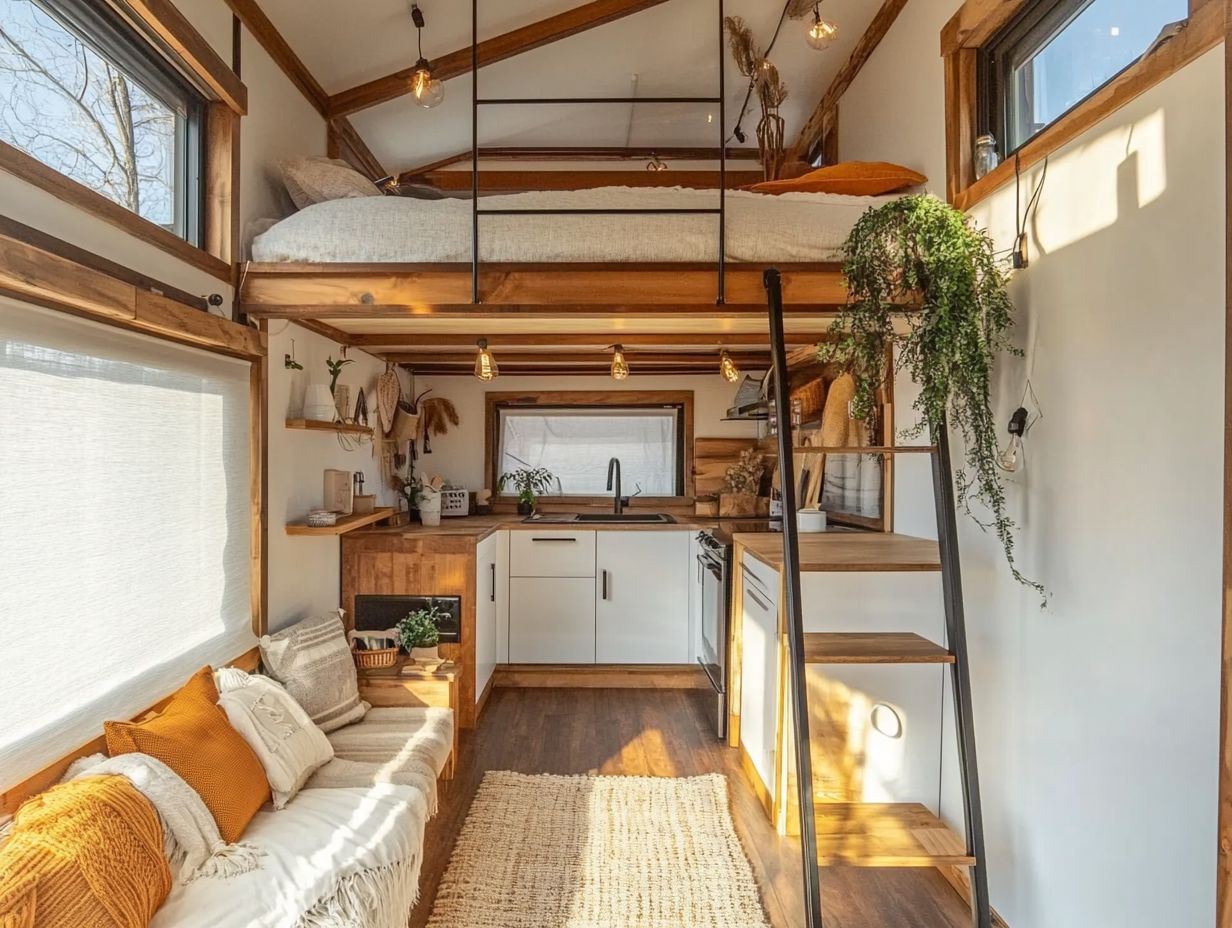 A creative tiny house design showcasing outdoor integration and open spaces.