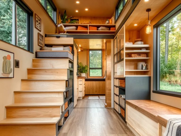 DIY Tiny House Storage Under the Stairs