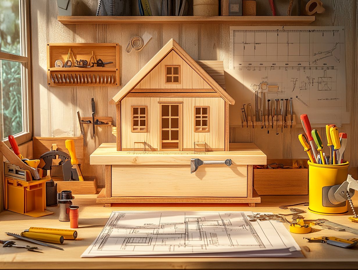 Essential tools for tiny house projects displayed together