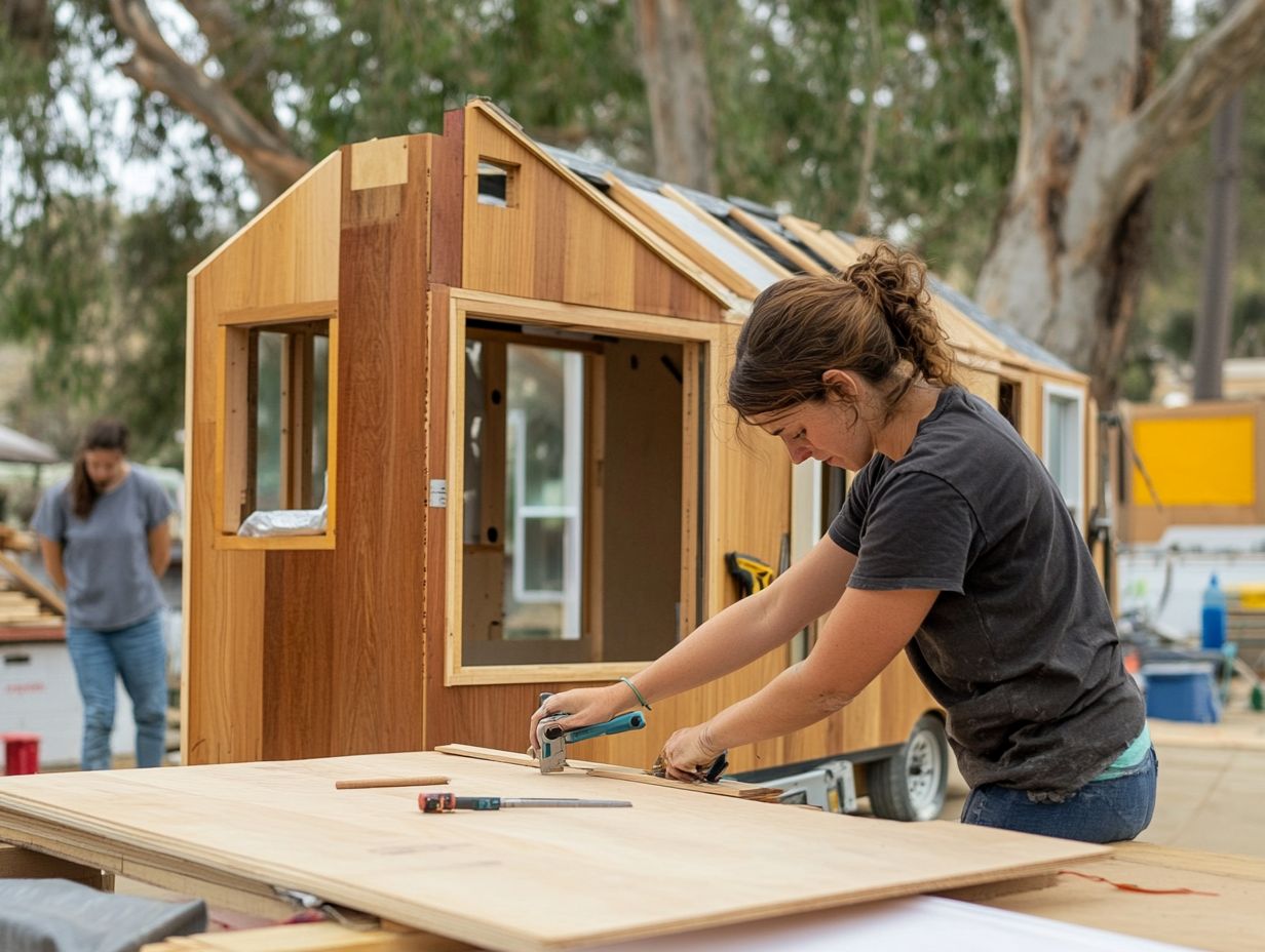 Visual representation of key takeaways for building a tiny house.