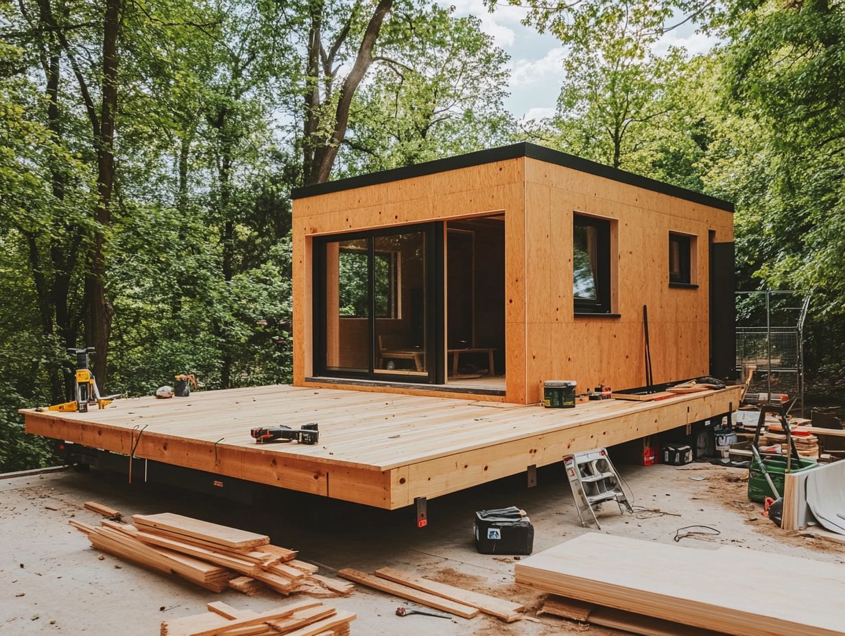 A beautifully designed tiny house deck.