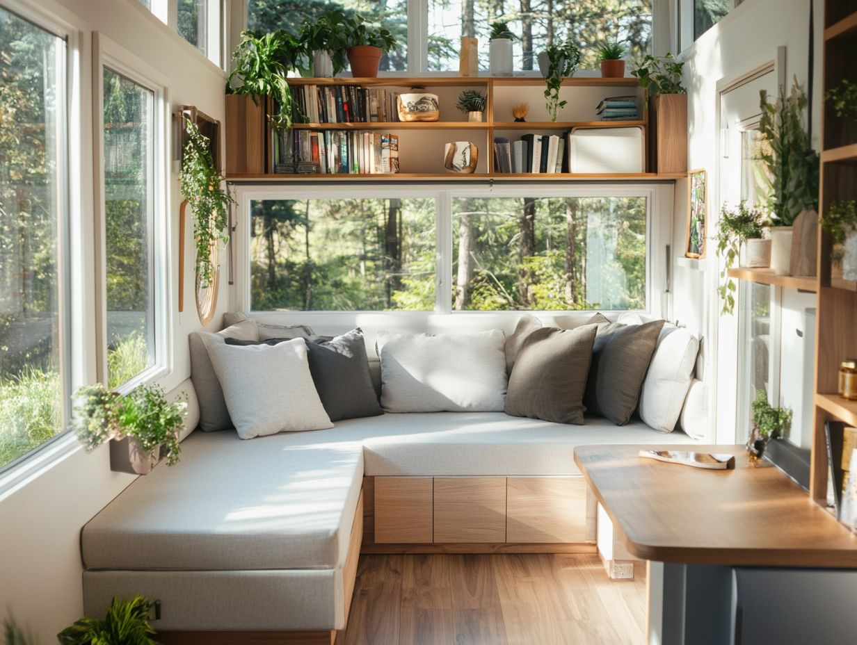 Cozy and functional living area in a tiny home