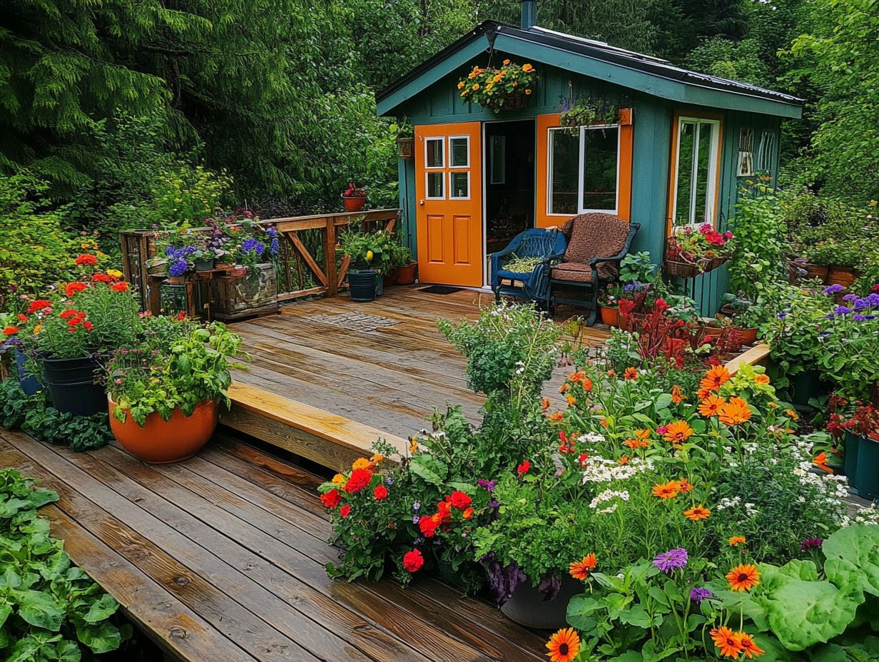 A collection of essential gardening tools for Tiny House Garden