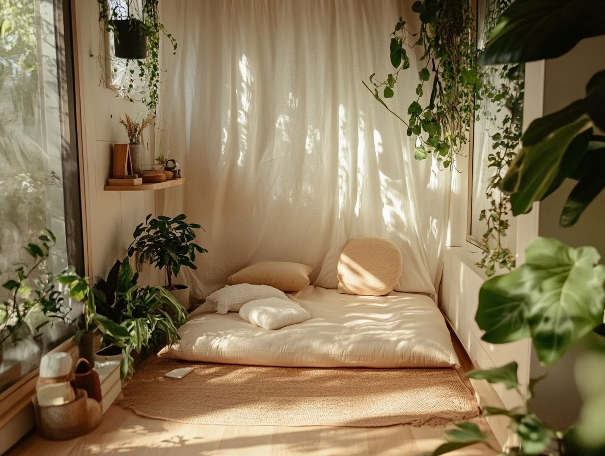 A beautifully arranged wellness space with natural lighting and plants