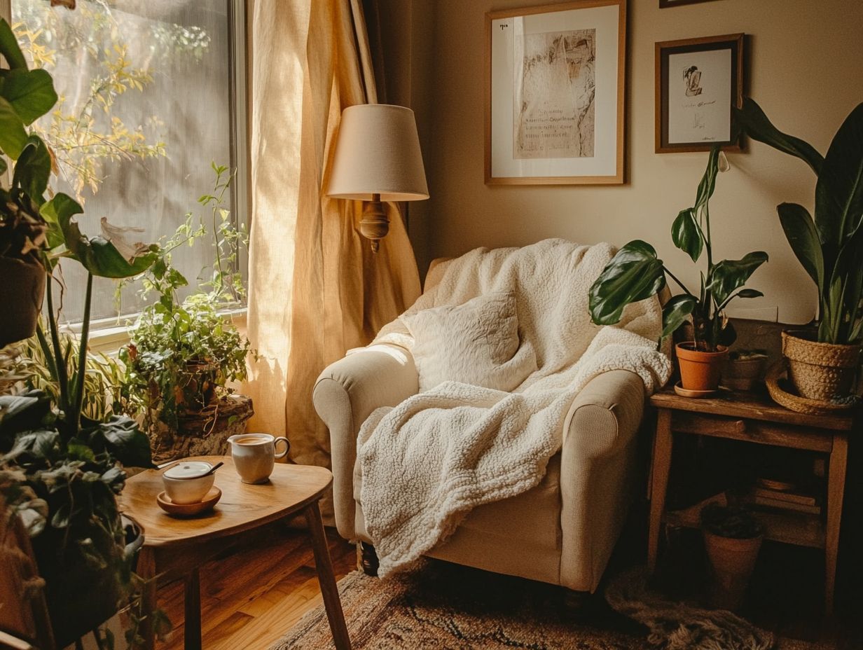 A beautifully designed cozy corner filled with warmth and comfort