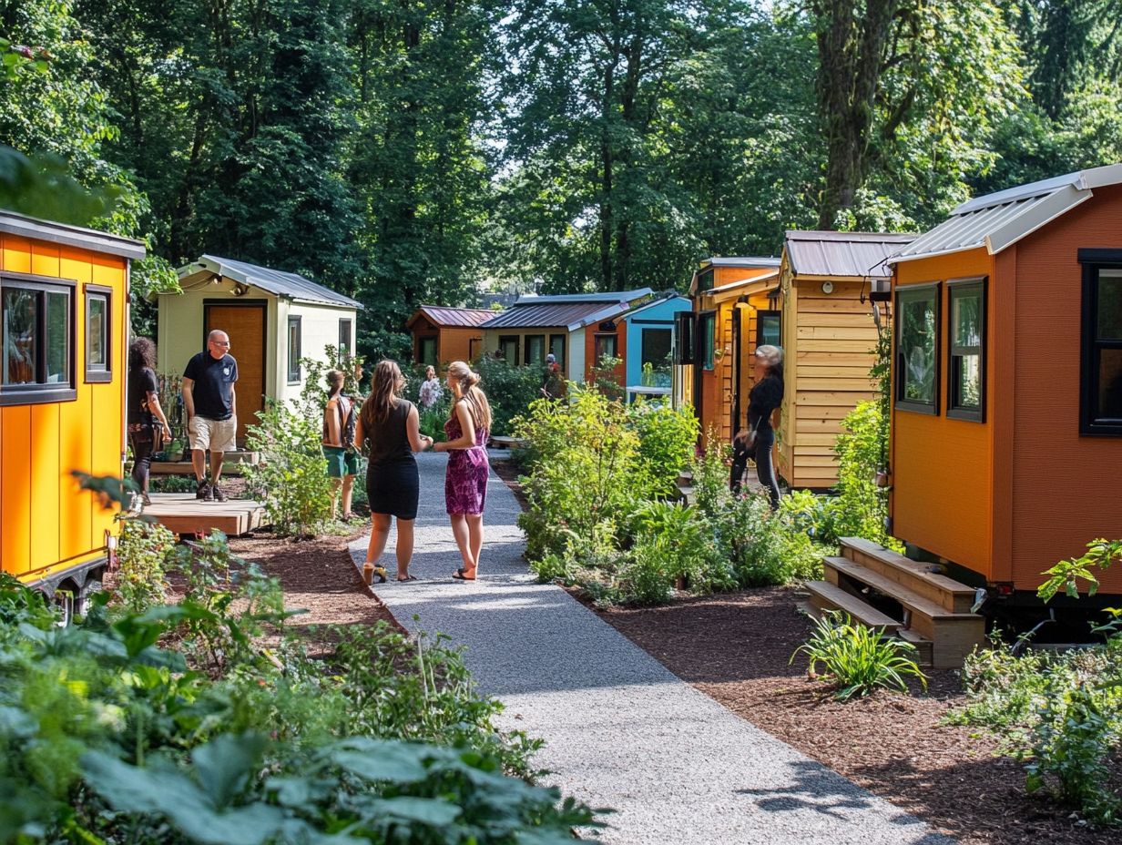 Infographic summarizing key takeaways for choosing a tiny house community.