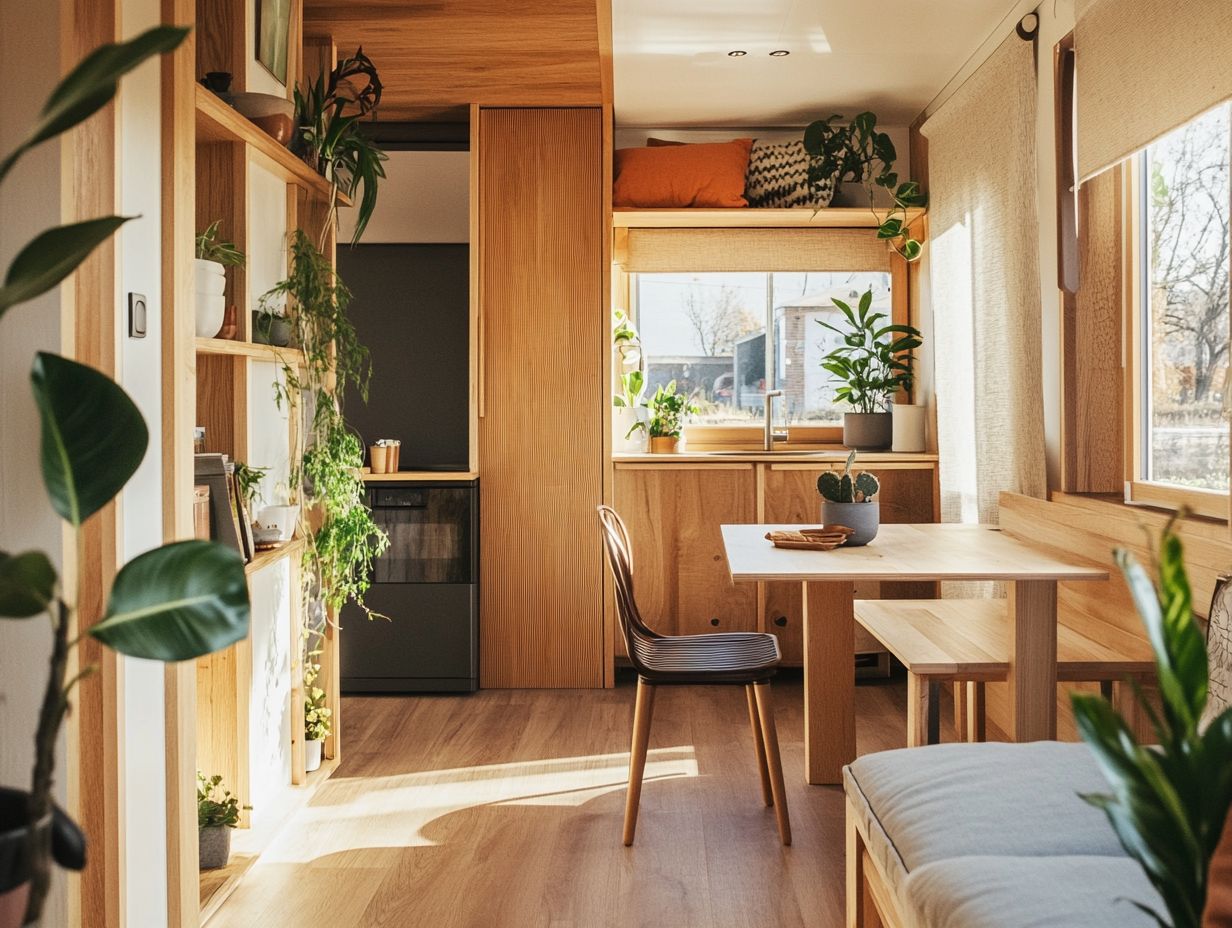 Space divider in a tiny home