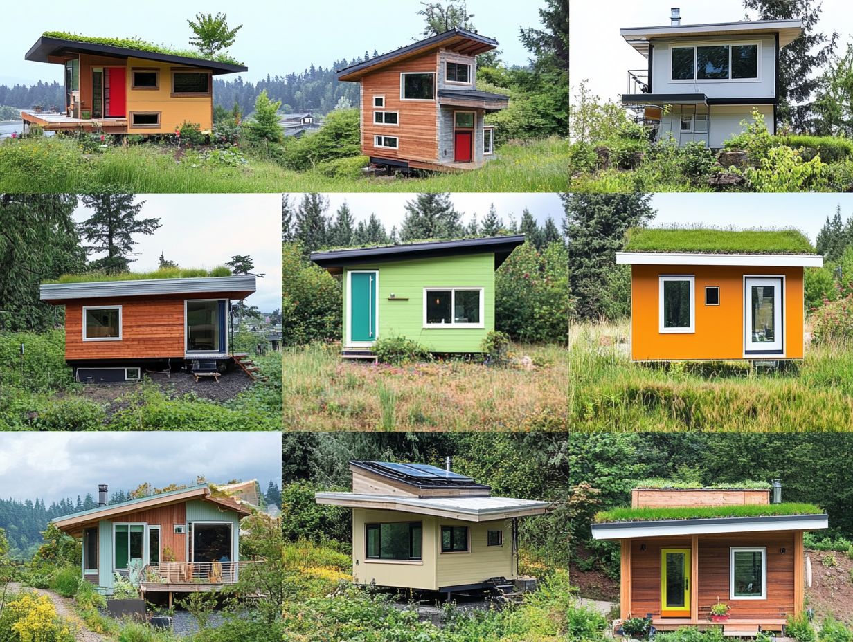 An illustration of various types of roofs suitable for tiny houses.