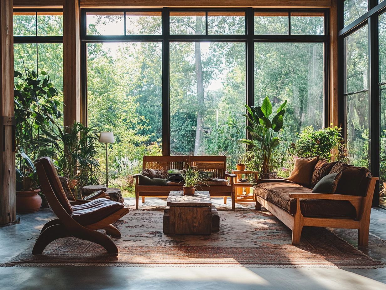 A serene indoor space showcasing biophilic design principles.