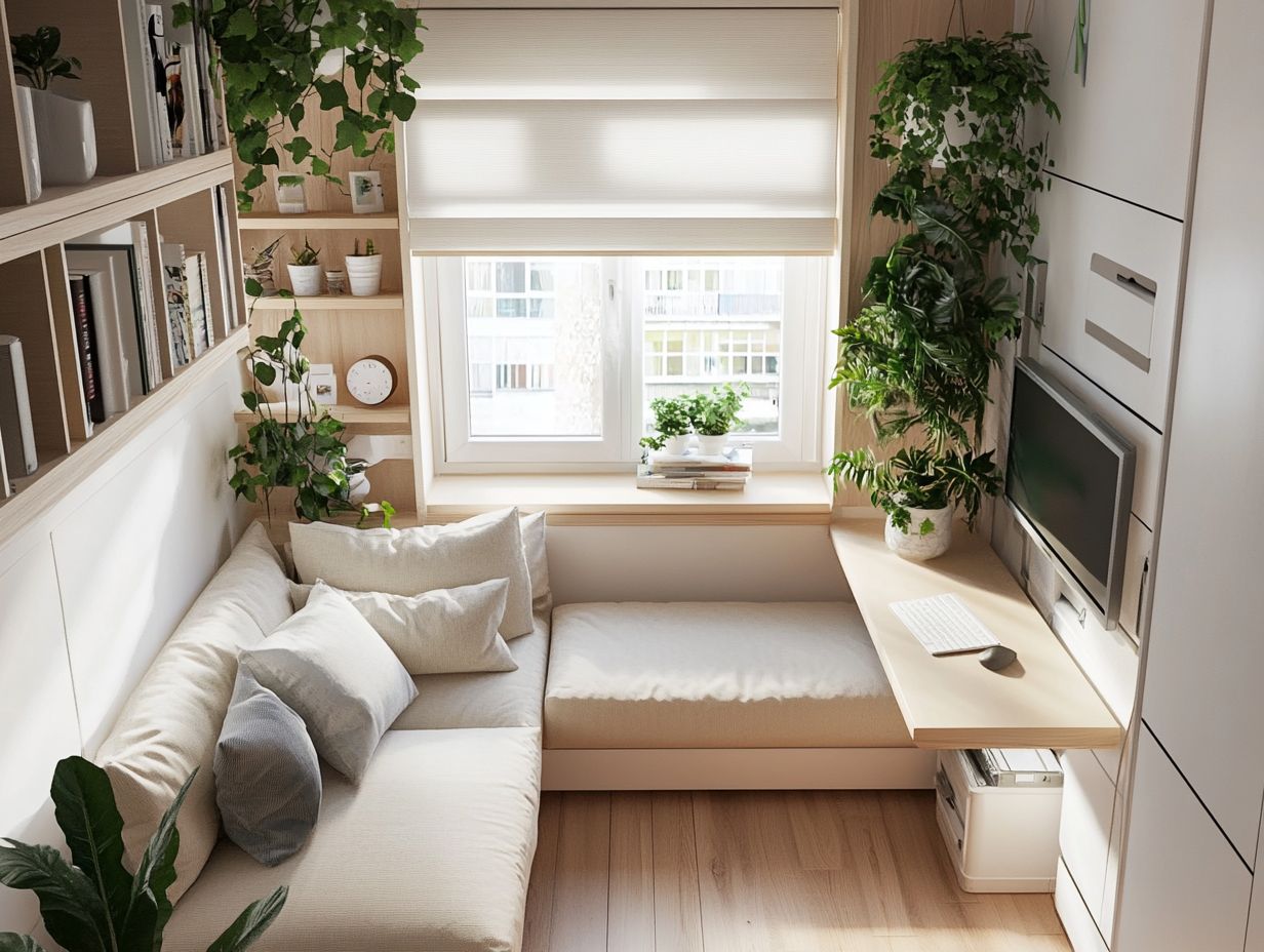 A cozy, compact living space representing tiny living