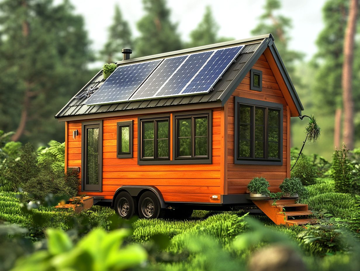 Solar panels on a tiny house