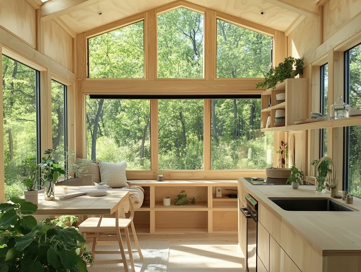 Reflective surfaces enhancing natural light in tiny home