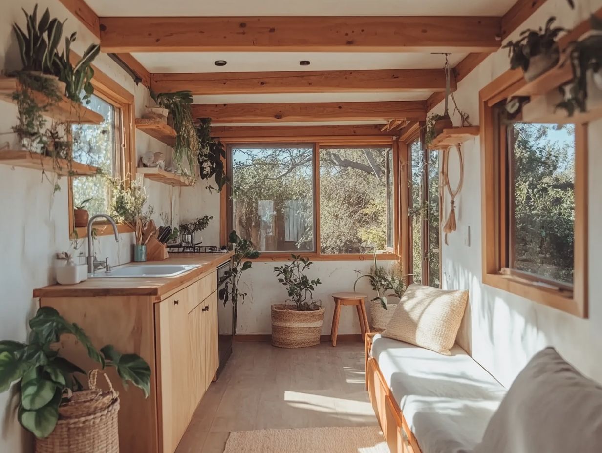 A visual representation of the benefits of using sustainable materials in tiny home construction