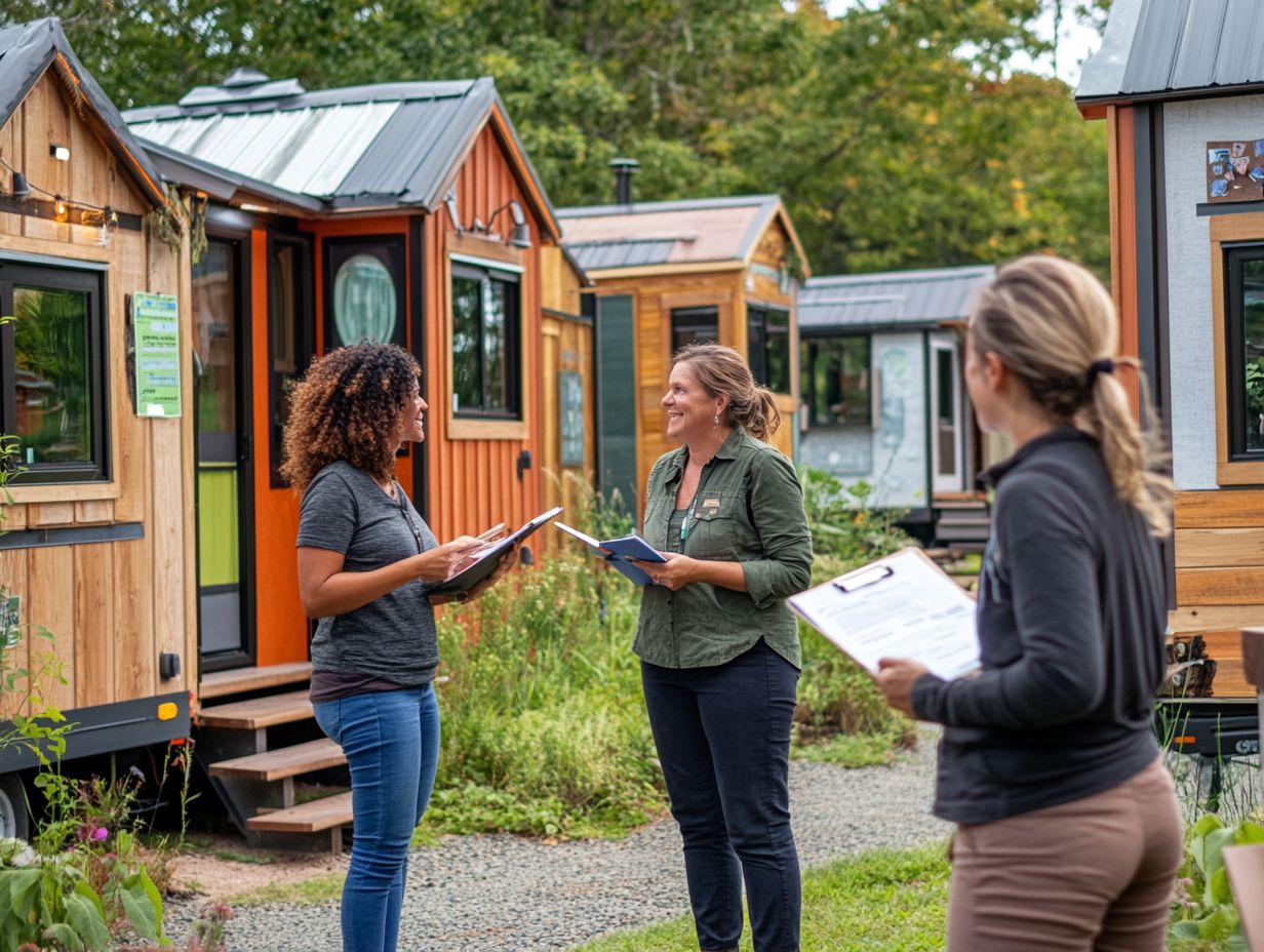 A person exploring local regulations for tiny houses